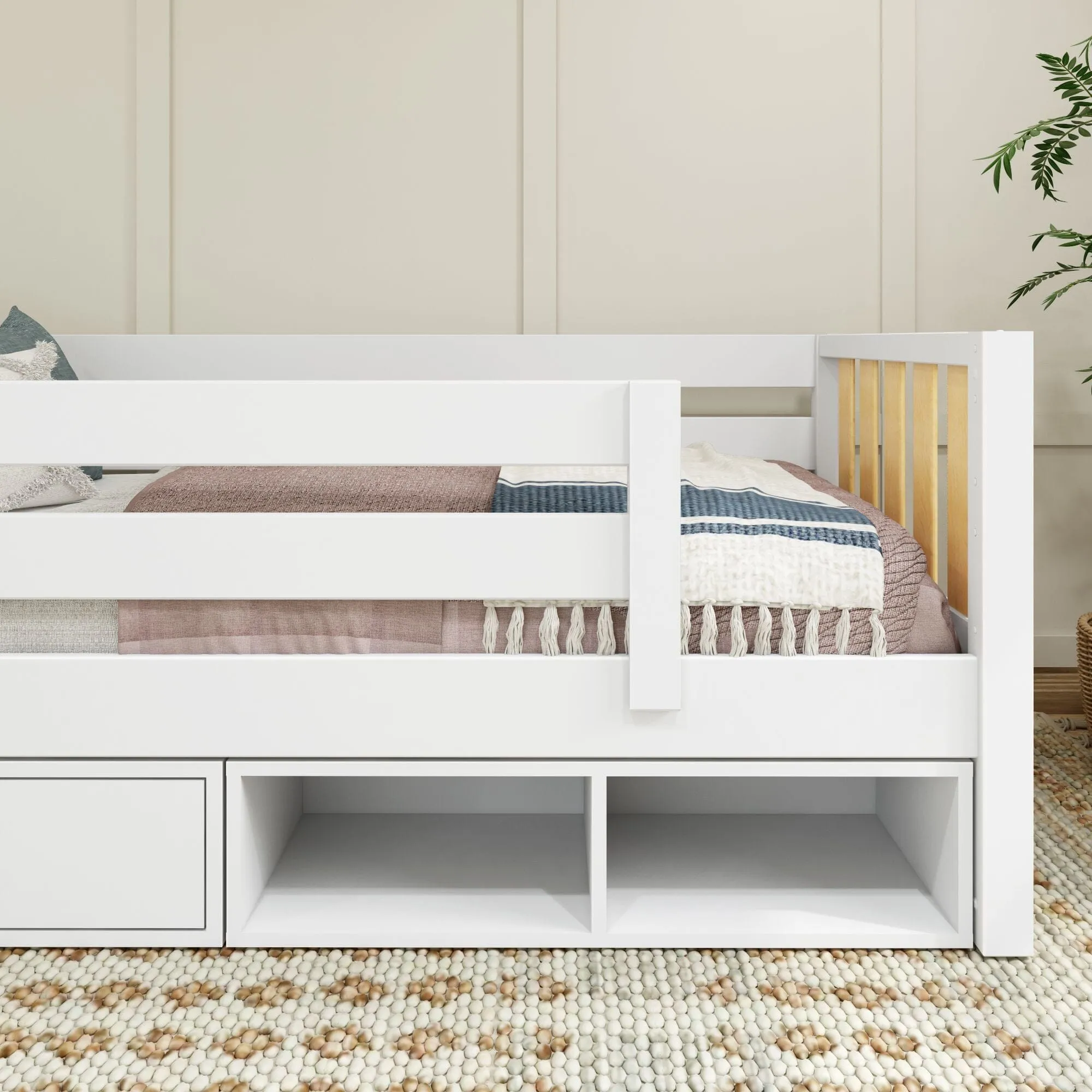 Twin Toddler Bed with Dresser and Cubbie