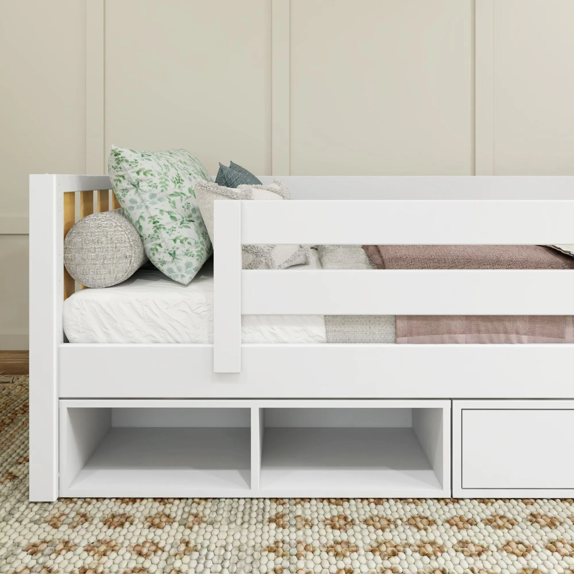 Twin Toddler Bed with Dresser and Cubbie