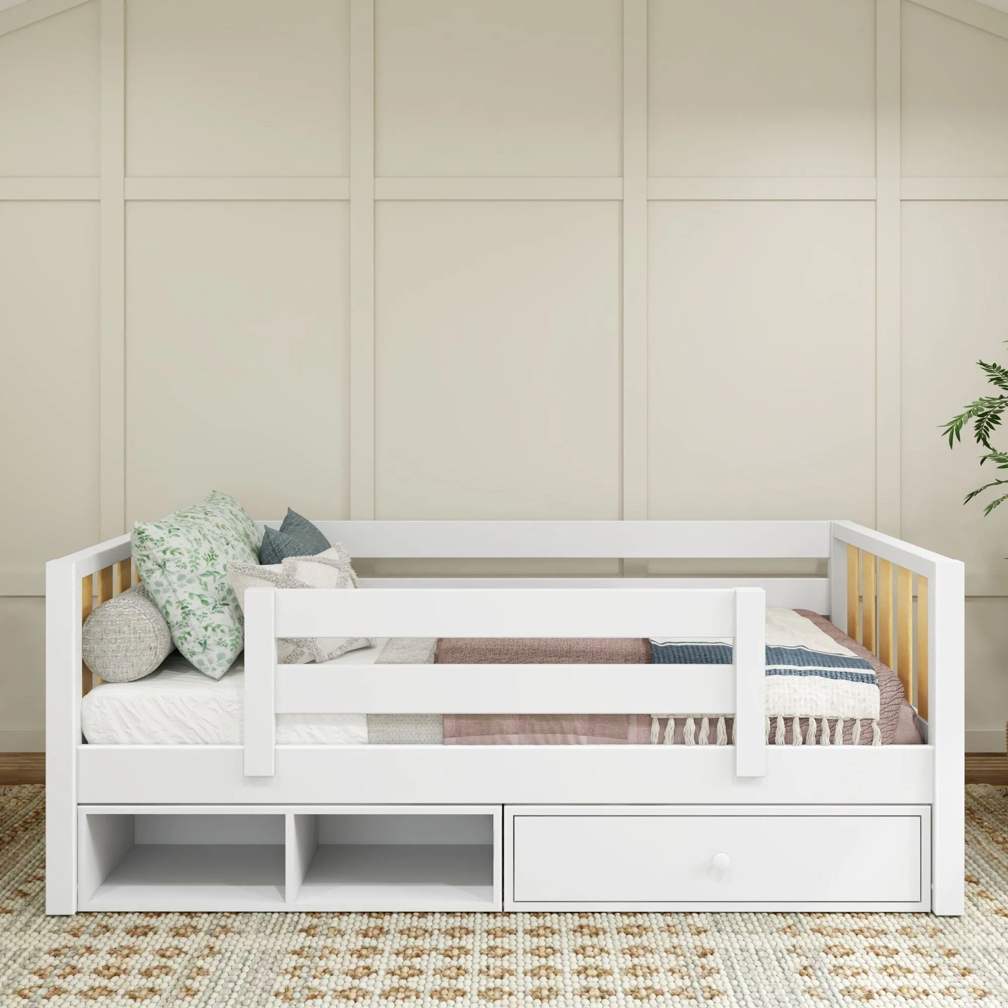 Twin Toddler Bed with Dresser and Cubbie