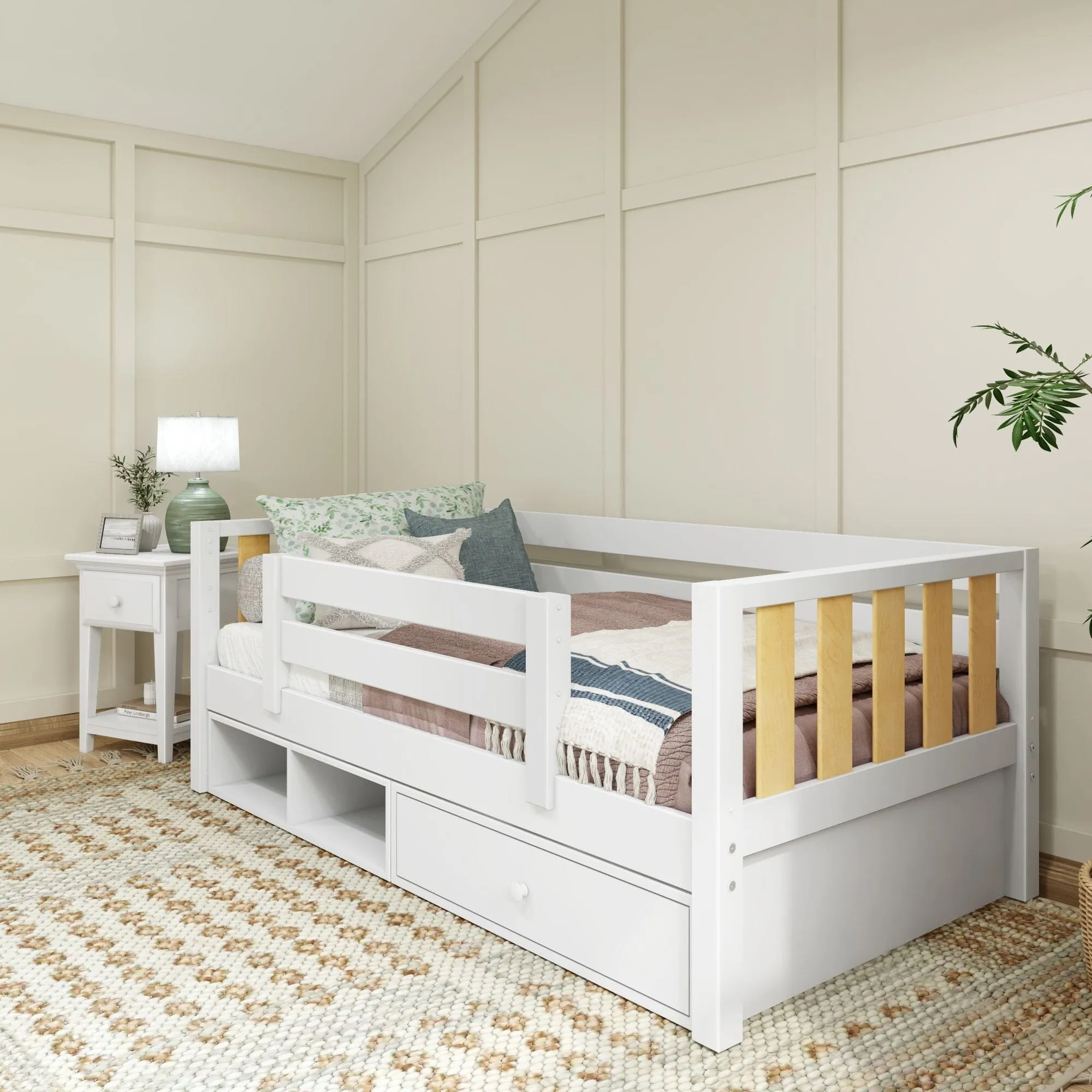 Twin Toddler Bed with Dresser and Cubbie