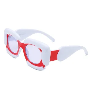 Twirl - Square Geometric Irregular Chunky Fashion Futuristic Sunglasses