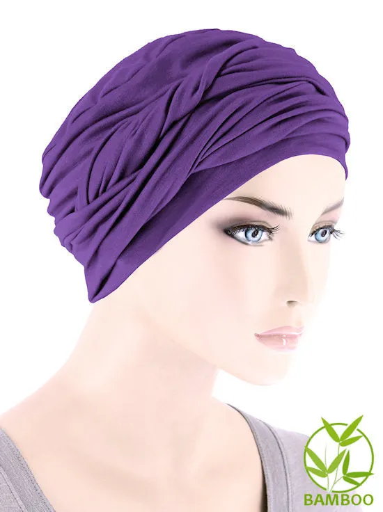 TWISTBB-PURPLE#Bamboo Twisty Turban in Purple