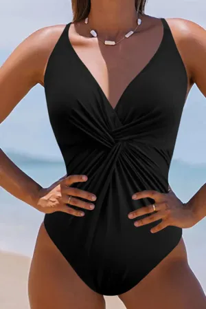 Twisted Black One Piece Swimsuit