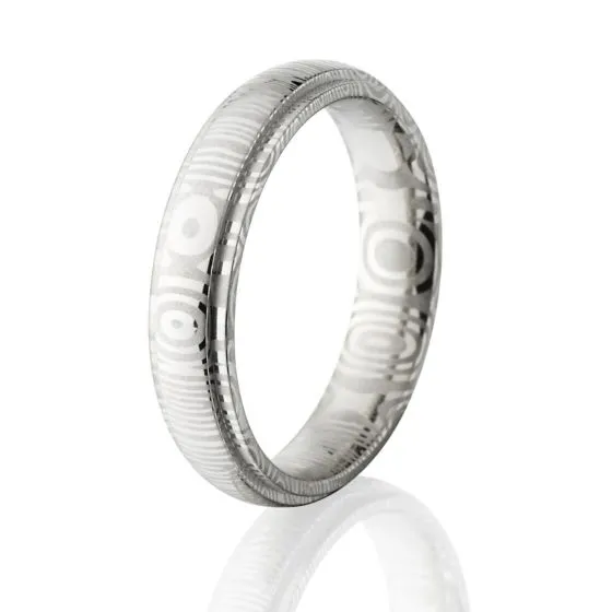 Twisted Damascus Steel Rings, Damascus Wedding Band