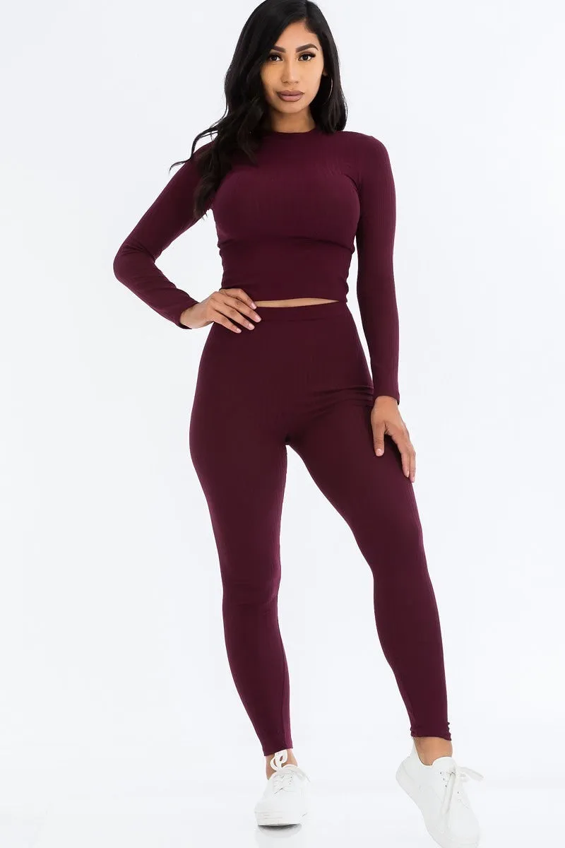 Two Piece Crop Loungewear Set