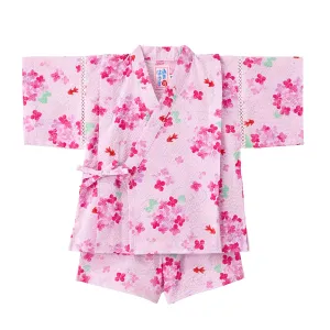 Two-Piece Floral Ripple Kimono Jinbei