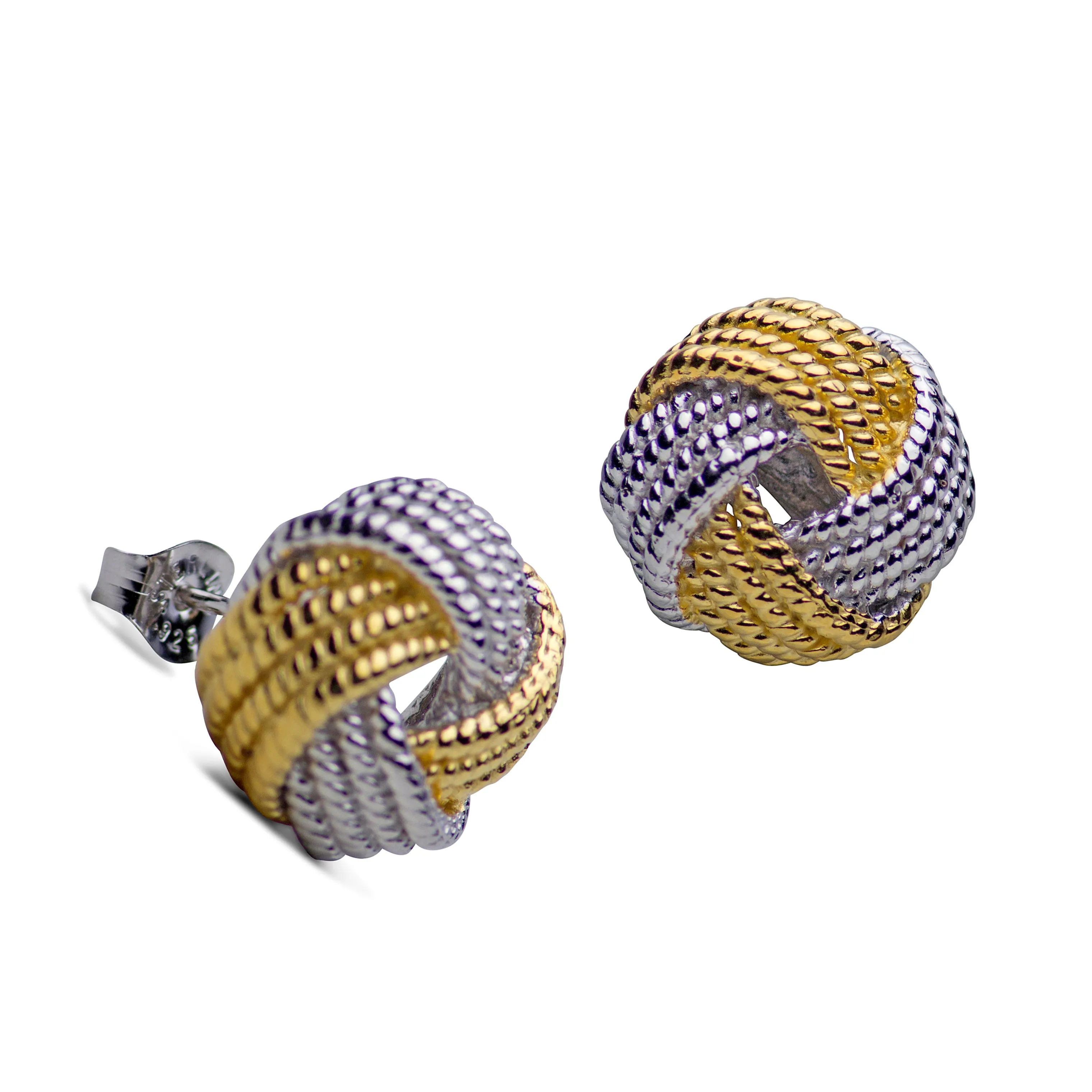 Two Tone Love Knot Earrings