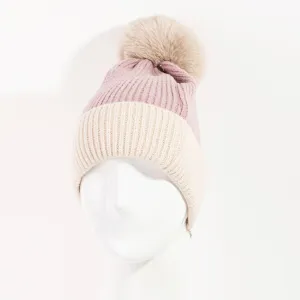 Two Tone Pom Beanie