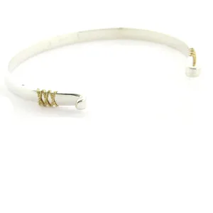 Two Tone Swap Top Bangle Bracelet-7”