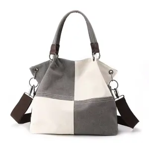 Two-toned Patchwork Stylish Oversized Tote Handbags