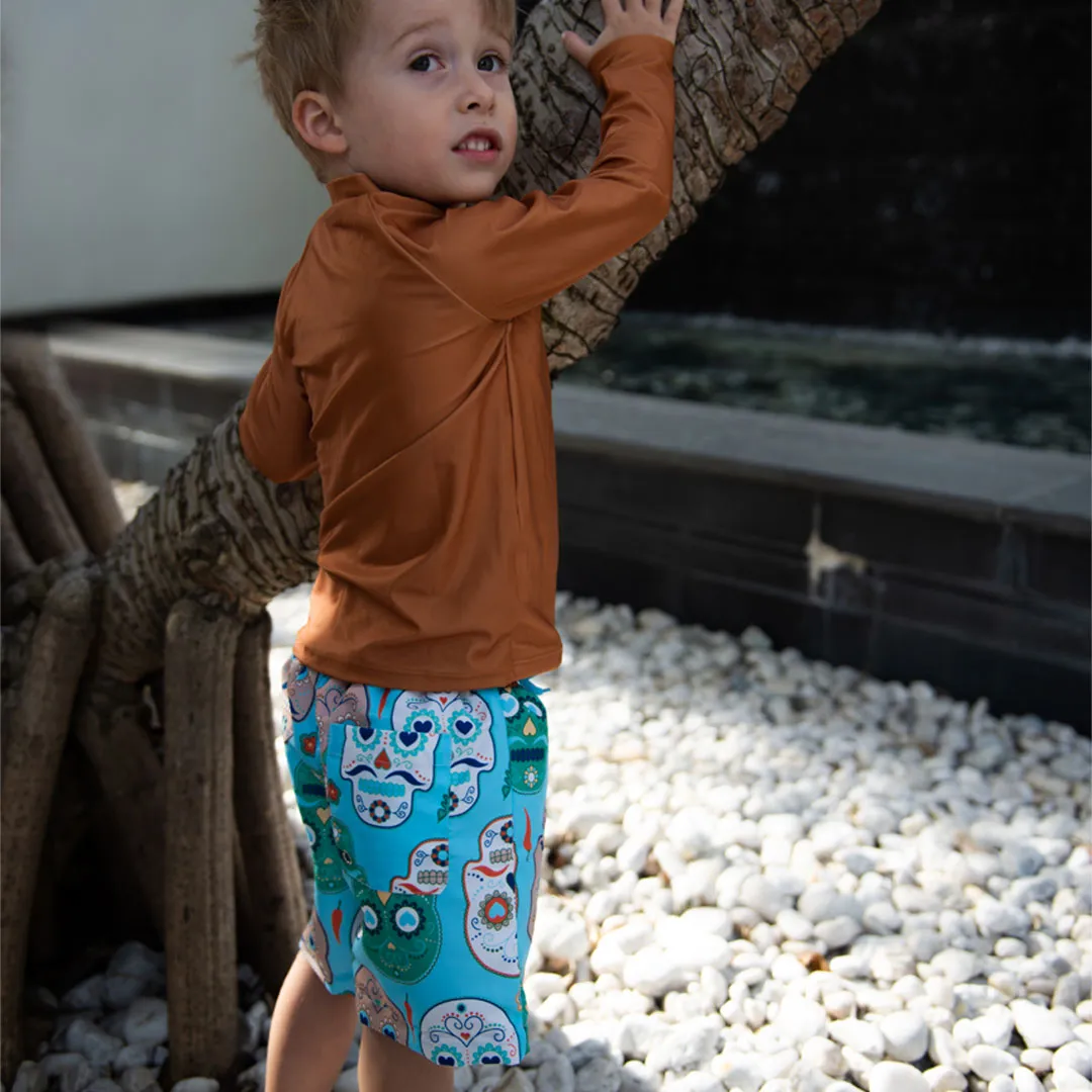 Tyoub Kids Board Shorts  Recycled Material Skulls Amigo