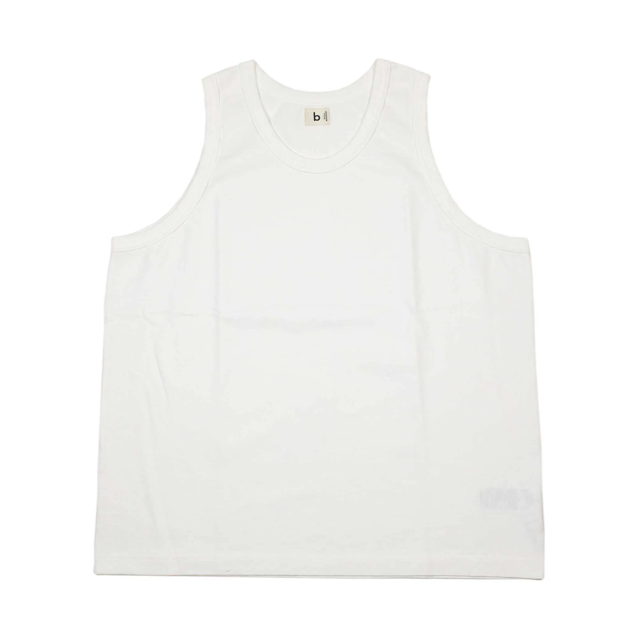 U-neck tank in off-white cotton and silk jersey (restock)