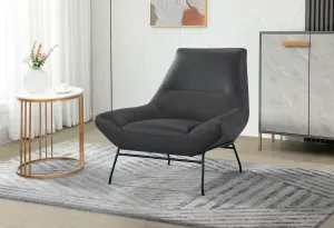 U8949 DARK GREY LEATHER ACCENT CHAIR