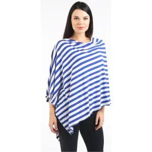 UberMums Blue/White Stripe Nursing Poncho - Modal Spandex