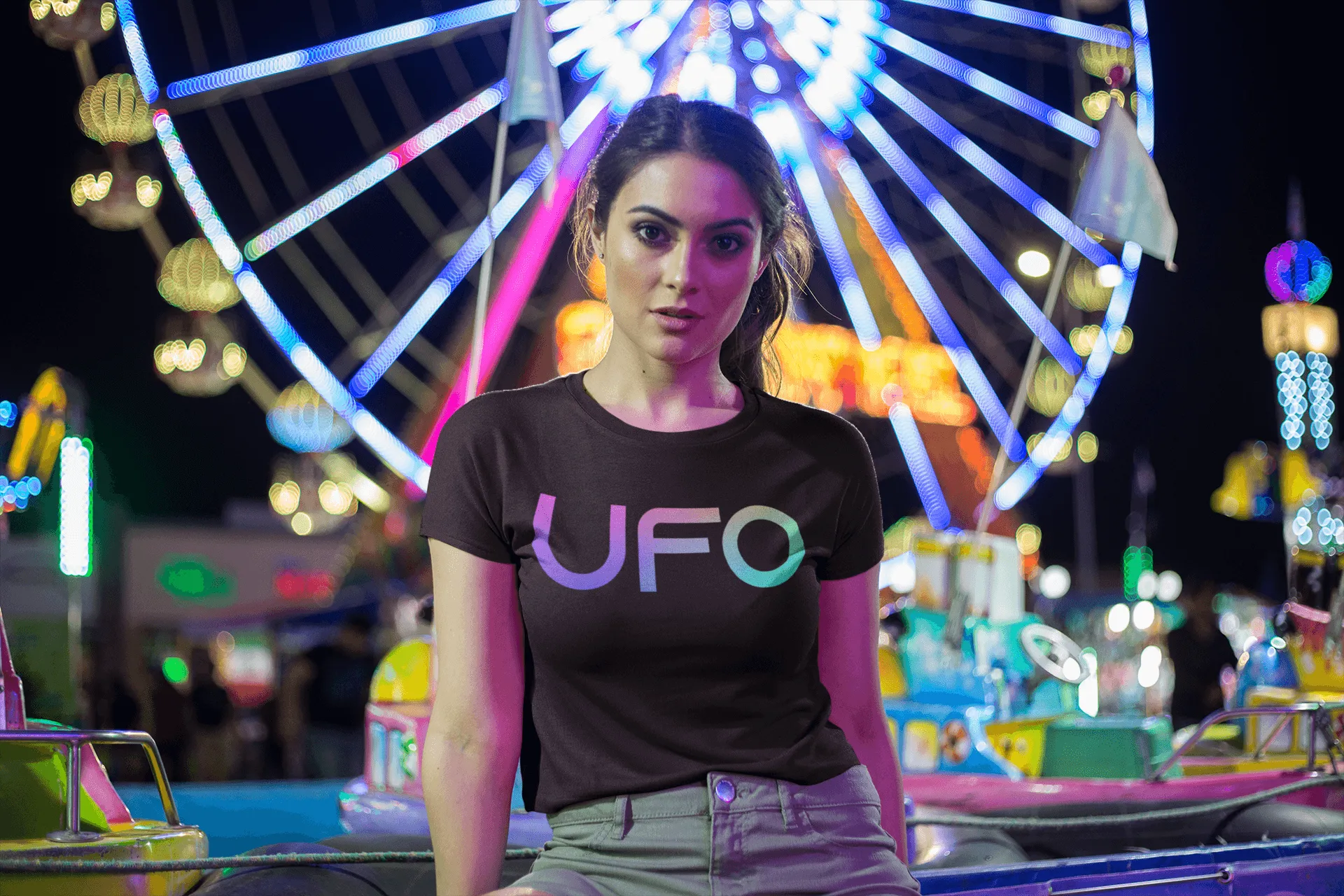 UFO - Color Gradient Tee - NASA - UFO Funny Tee