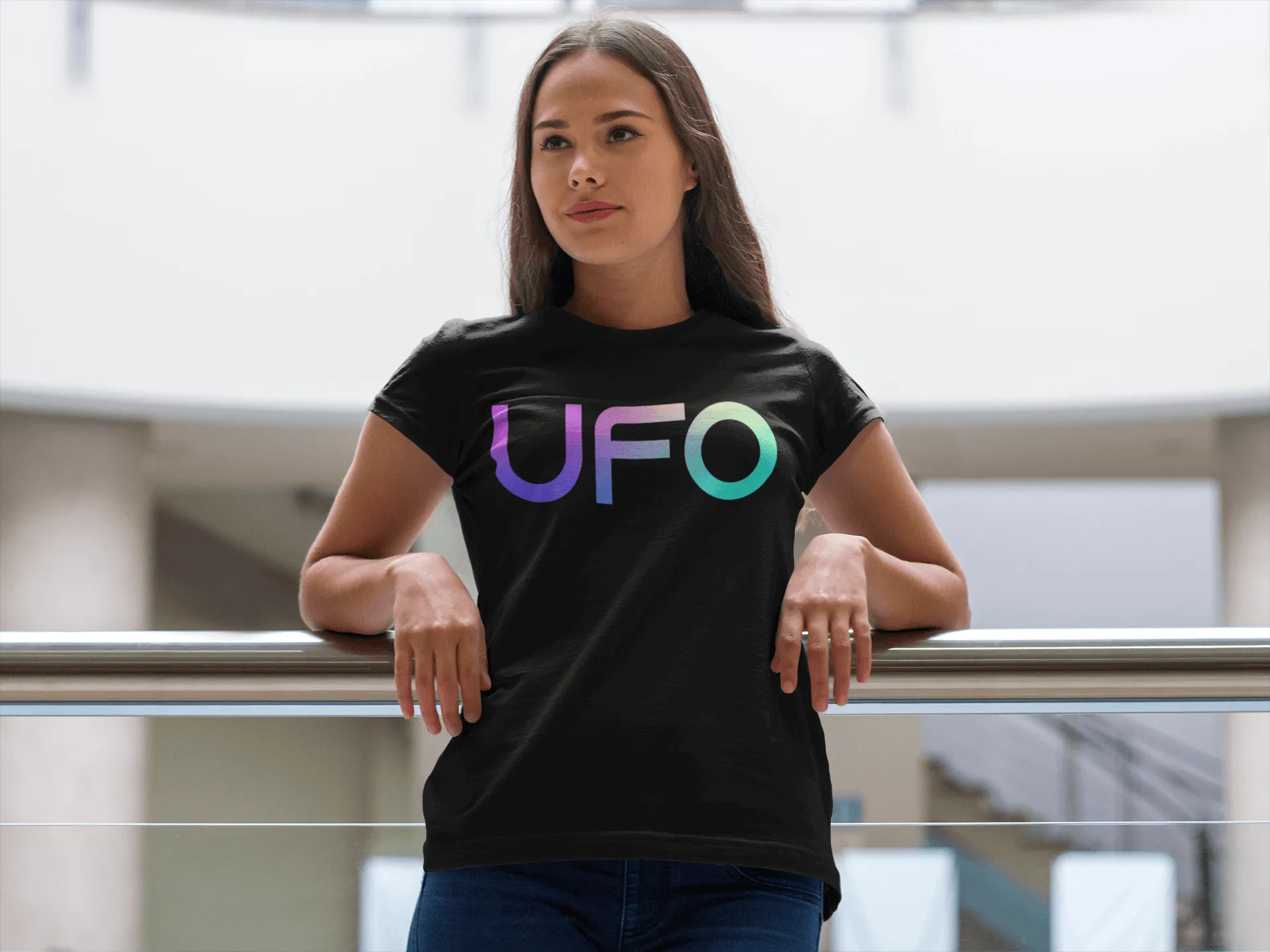 UFO - Color Gradient Tee - NASA - UFO Funny Tee