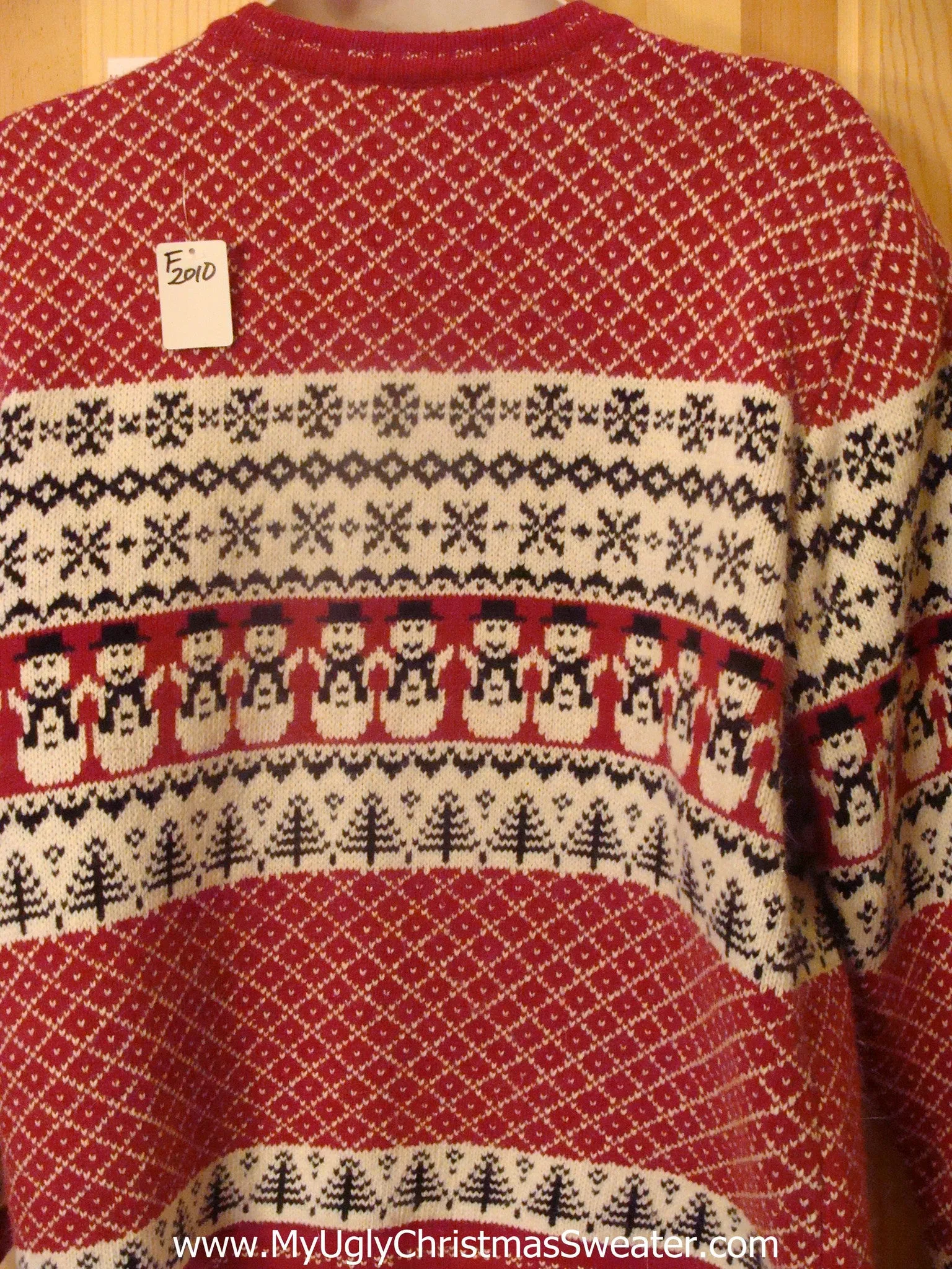 Ugly Christmas Sweater Party Jumper with Two Sided Festive Snowmen