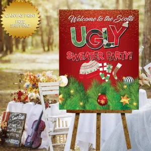 Ugly sweater holiday welcome guest book sign