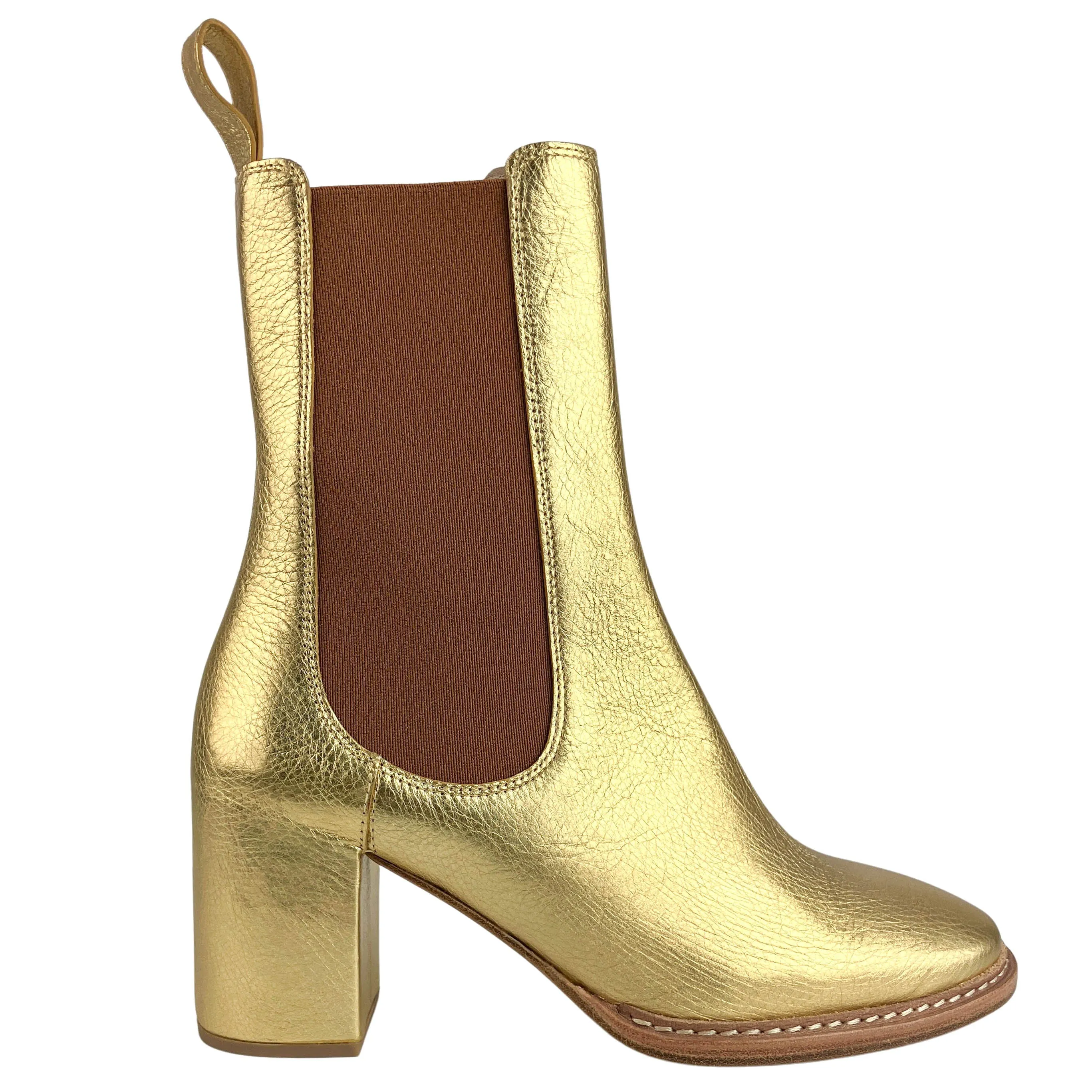 Ulla Johnson Tayrn Chelsea Boot in Gold