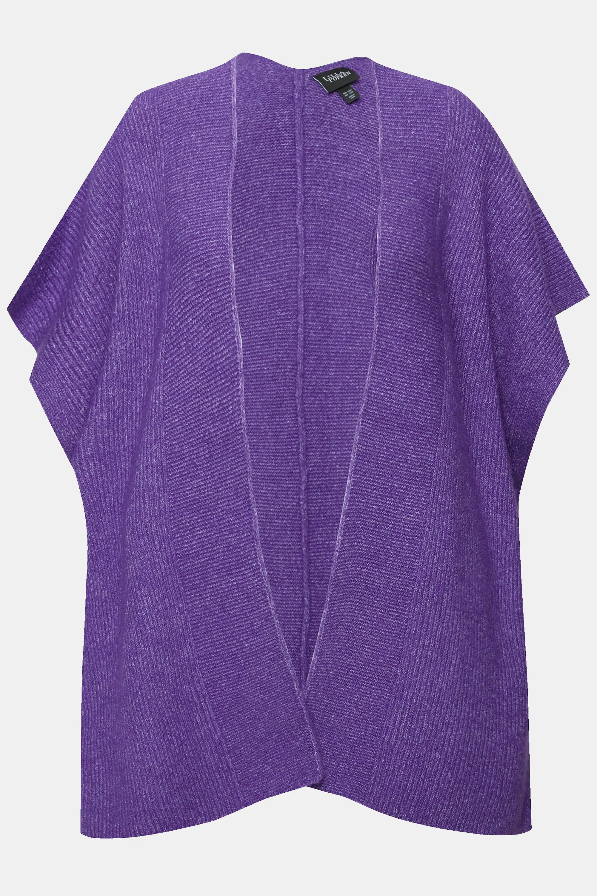 Ulla Popken Ribbed Cardigan in Purple