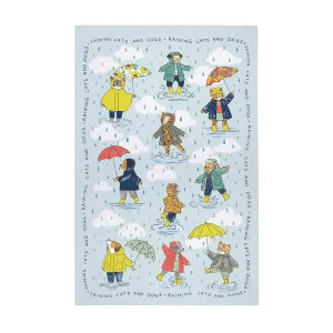 Ulster Weavers Raining Cats & Dogs Tea Towel - Cotton One Size in Blue