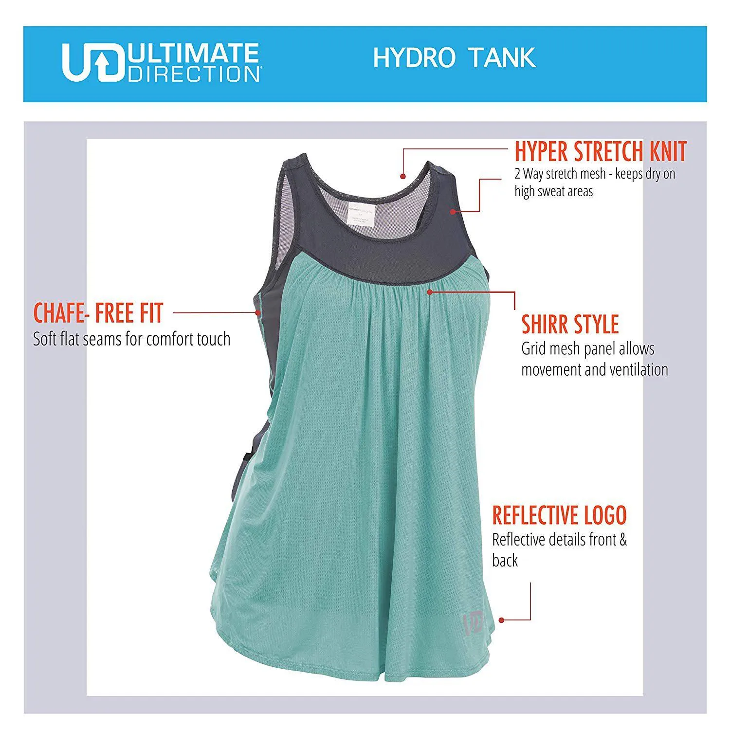 Ultimate Direction Womens Hydro Tank Running Top