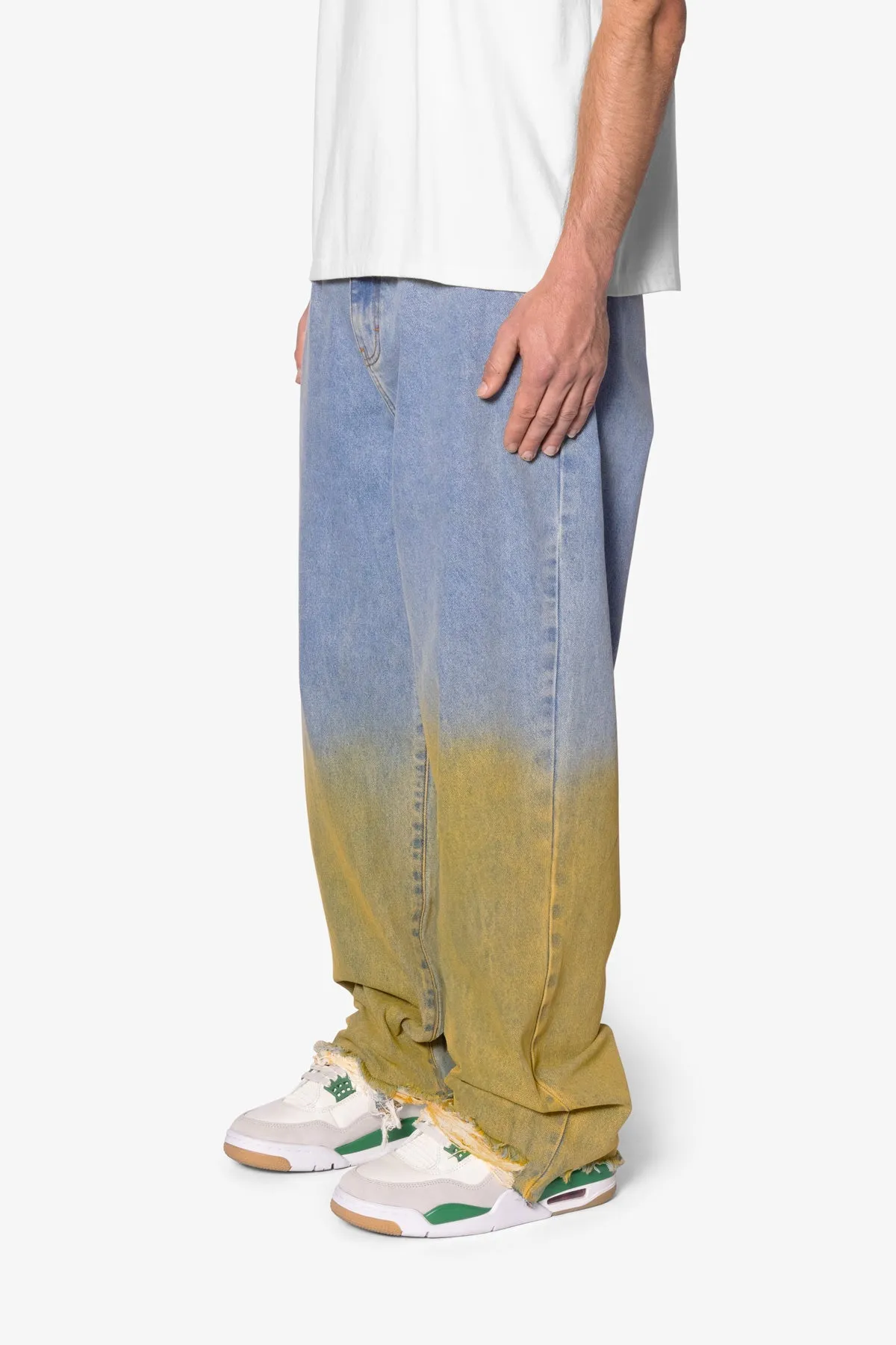 Ultra Baggy Dual Gradient Washed Denim - Blue