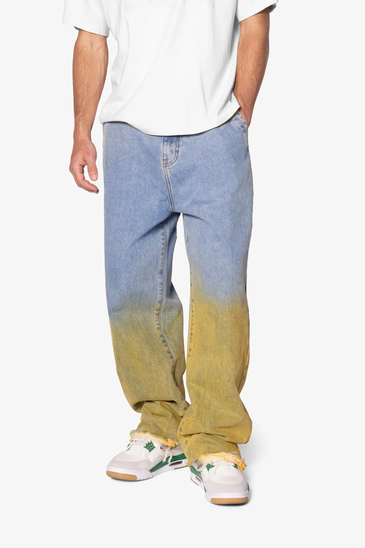 Ultra Baggy Dual Gradient Washed Denim - Blue