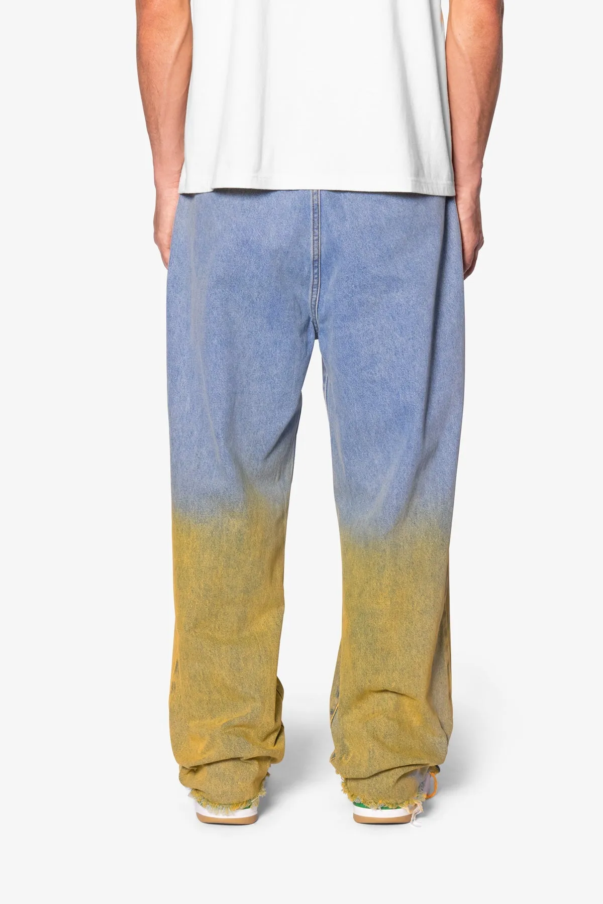 Ultra Baggy Dual Gradient Washed Denim - Blue