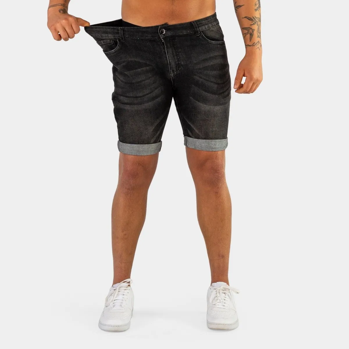 Ultra Stretch Denim Shorts - Black Fade