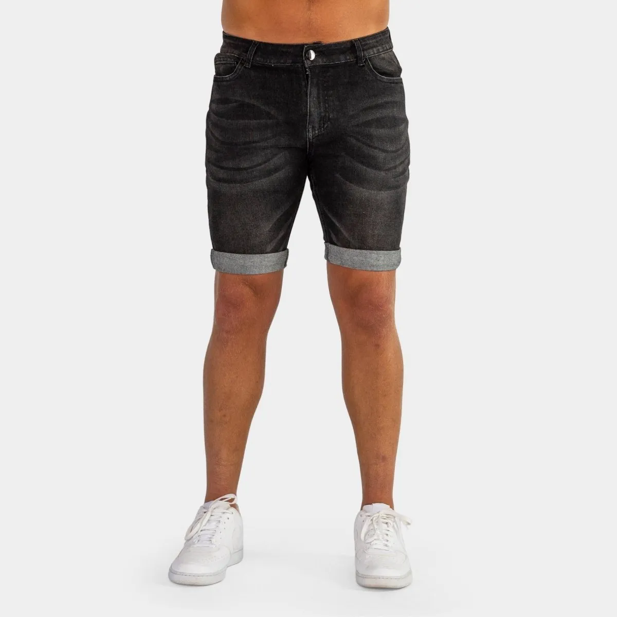 Ultra Stretch Denim Shorts - Black Fade