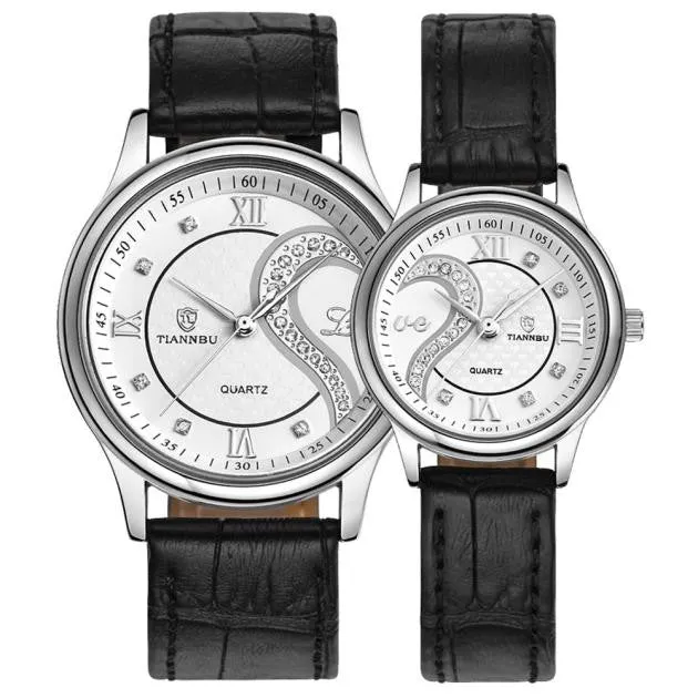 Ultrathin Leather Romantic Fashion couple Wrist Watches