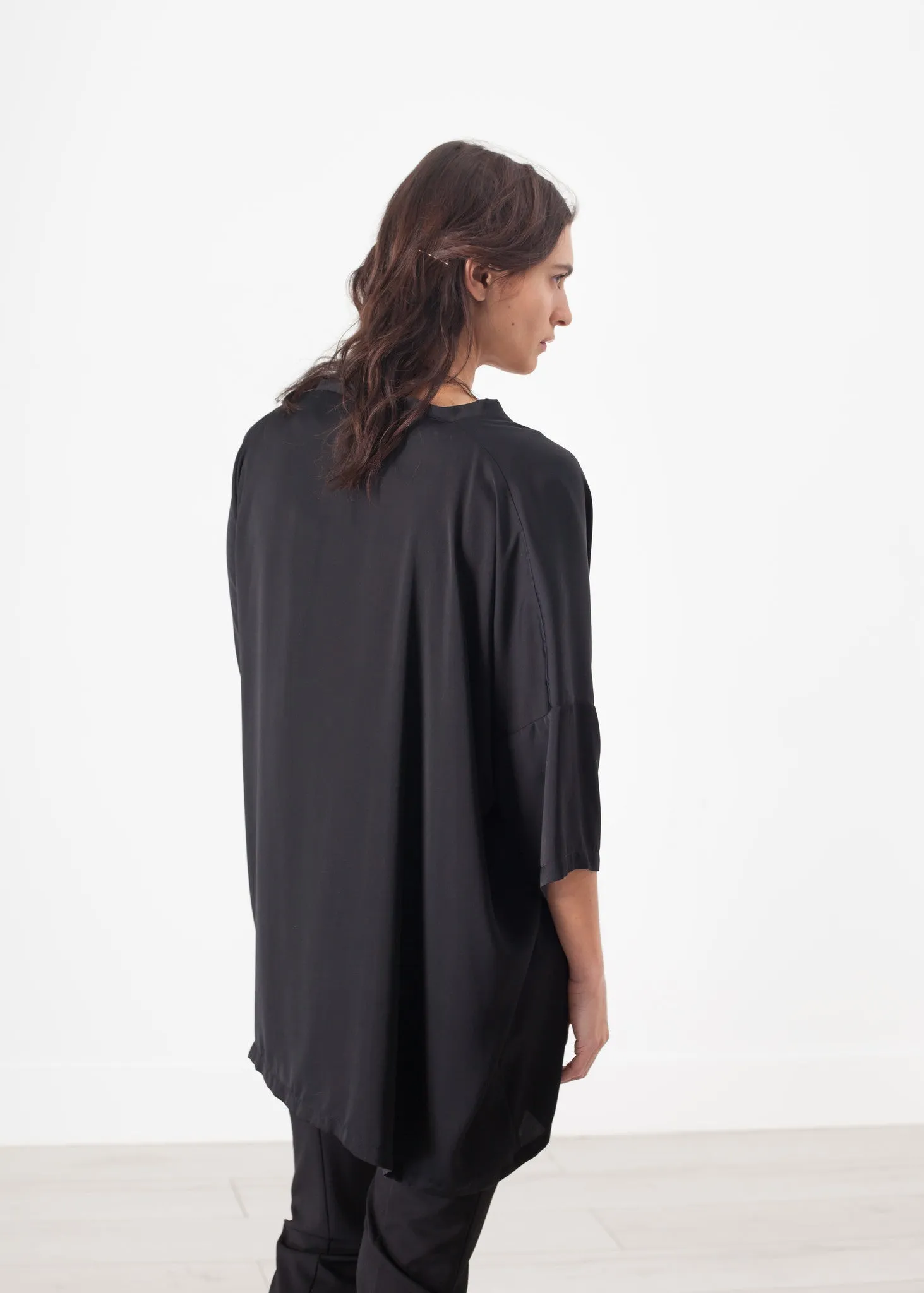 Unbalanced Cardigan in Black