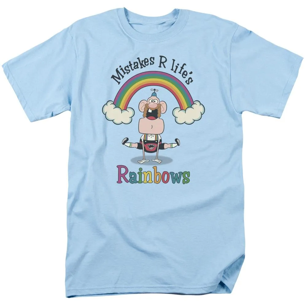 Uncle Grandpa Lifes Rainbows Mens T Shirt Light Blue