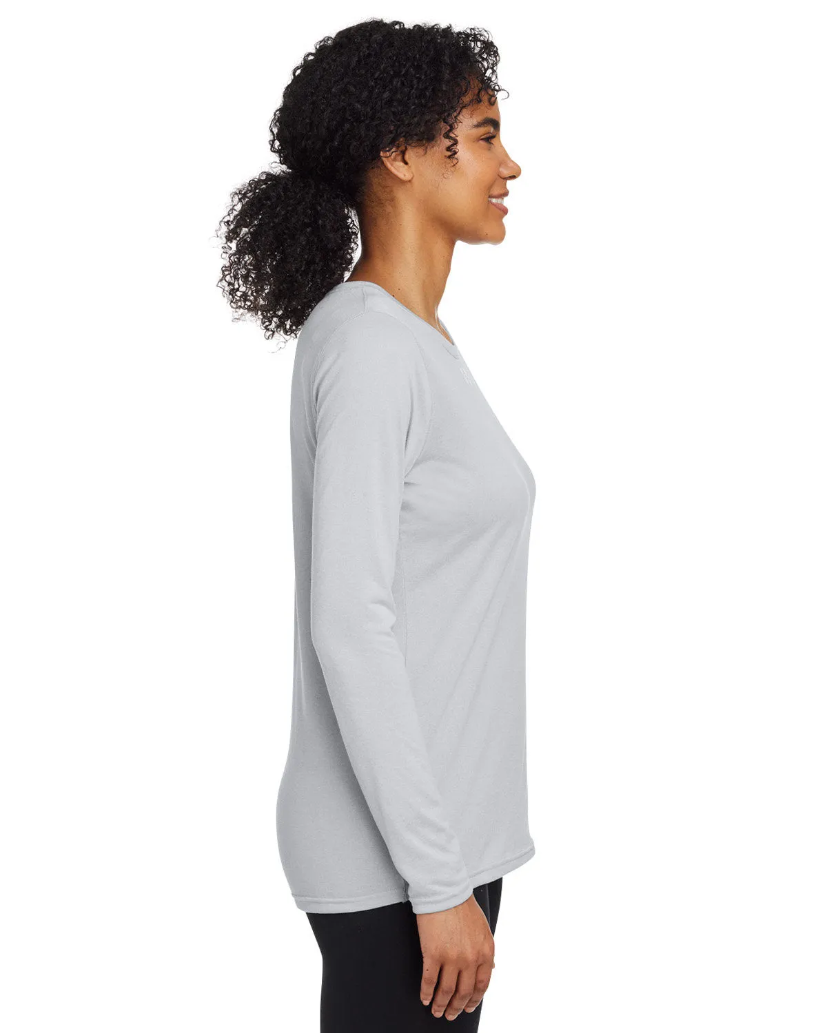 Under Armour Ladies Tech Long-Sleeve Customized T-Shirts, Medium Grey