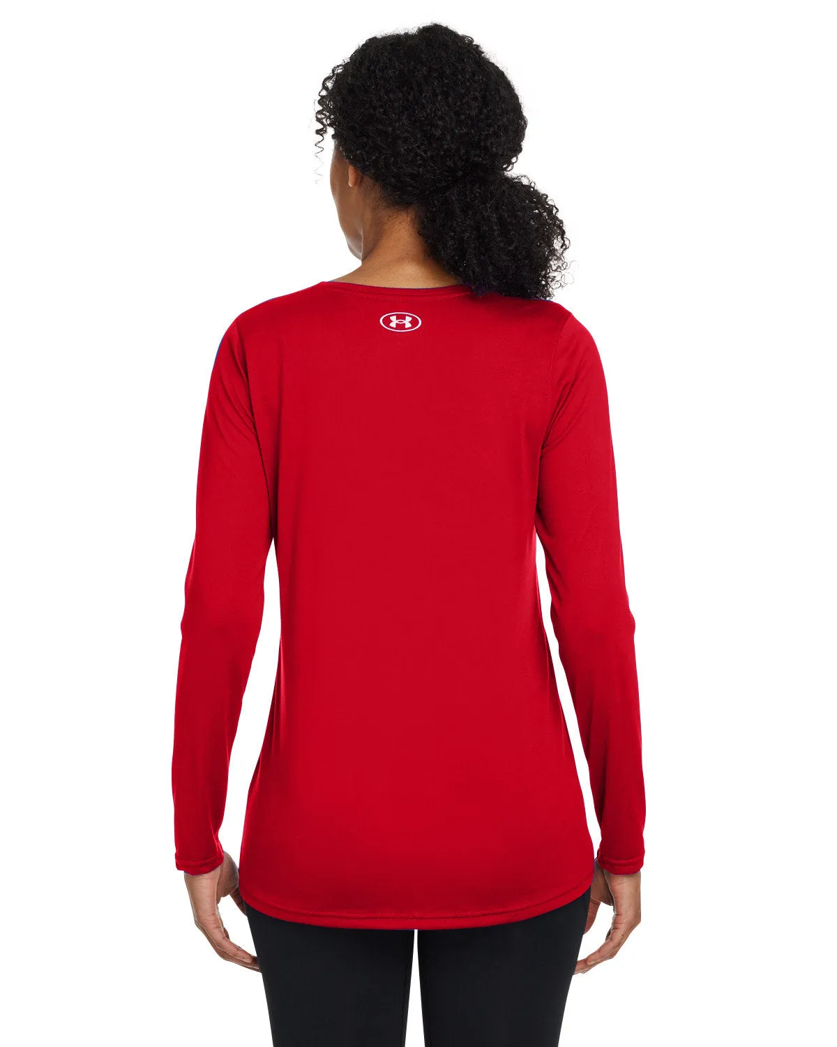 Under Armour Ladies Tech Long-Sleeve Customized T-Shirts, Red