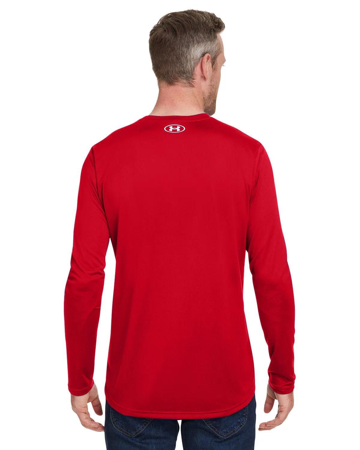 Under Armour Men's Tech Long-Sleeve Custom T-Shirts, Red