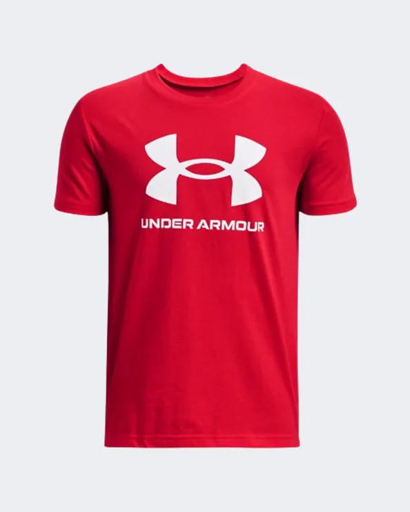 Under Armour Sportstyle Logo Boys Training T-Shirt Red/White 1363282-890