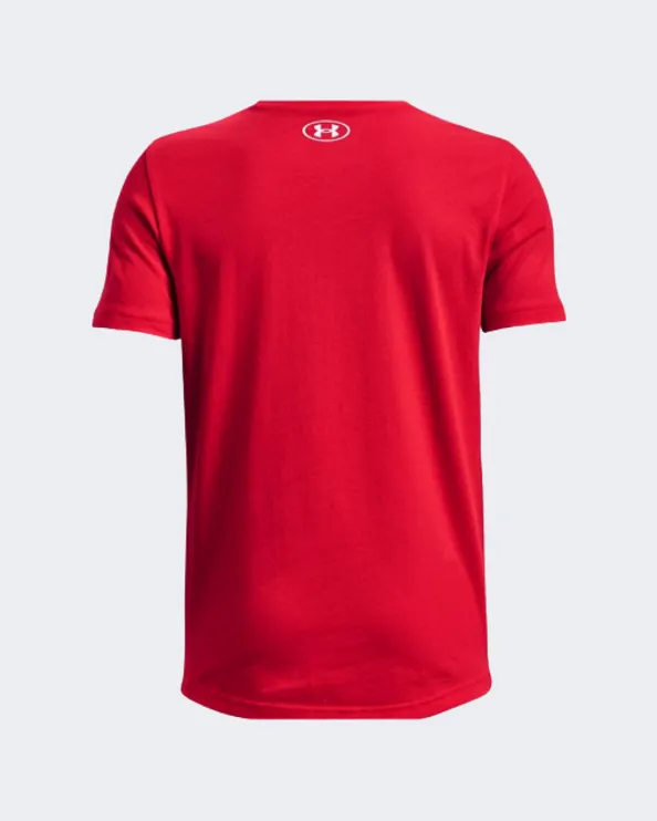 Under Armour Sportstyle Logo Boys Training T-Shirt Red/White 1363282-890