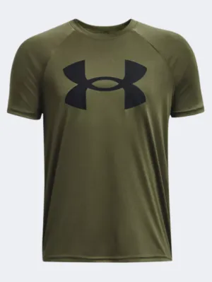 Under Armour Tech Big Logo Boys Training T-Shirt Marine Green/Black