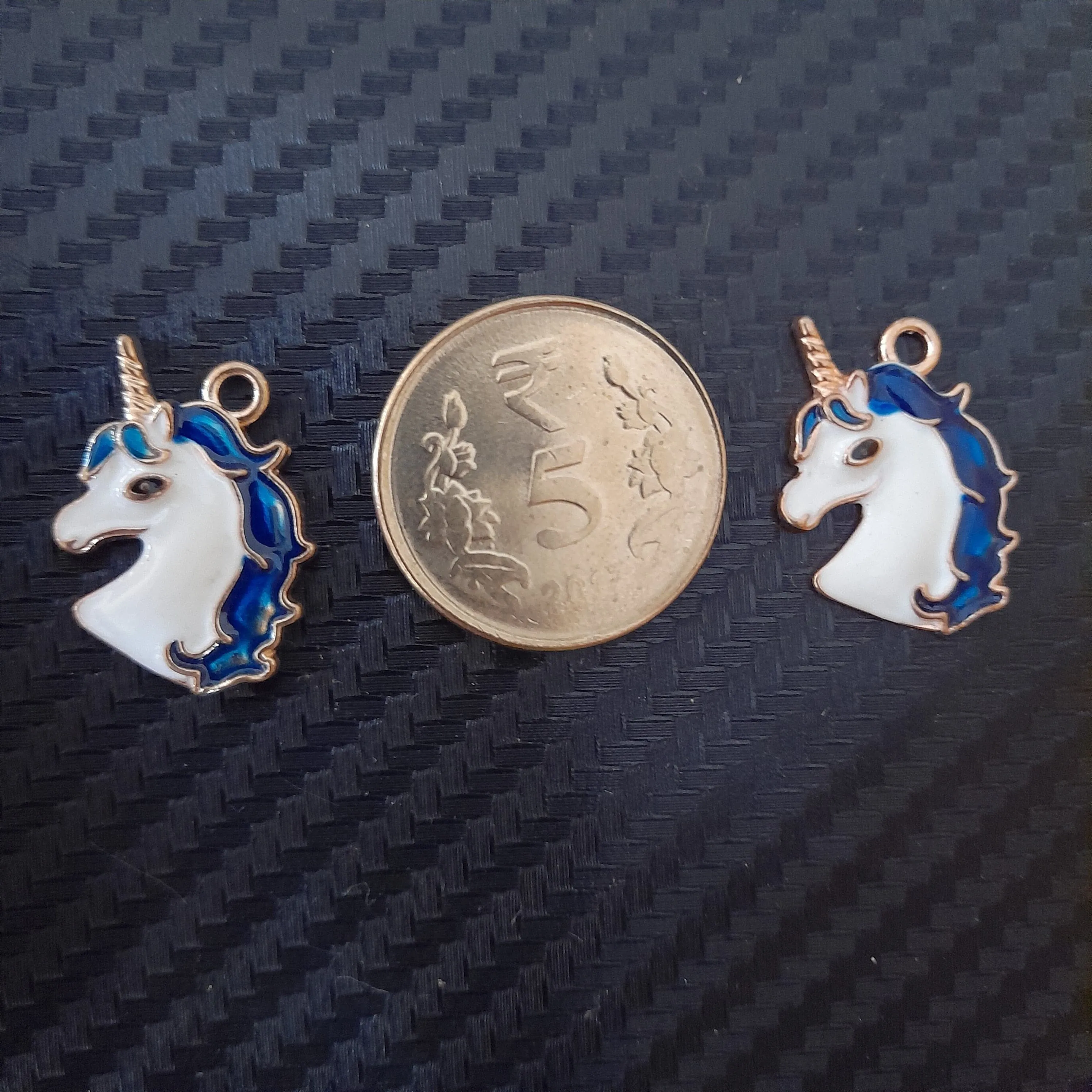 Unicorn Heads Metal Charms - Set Of 2