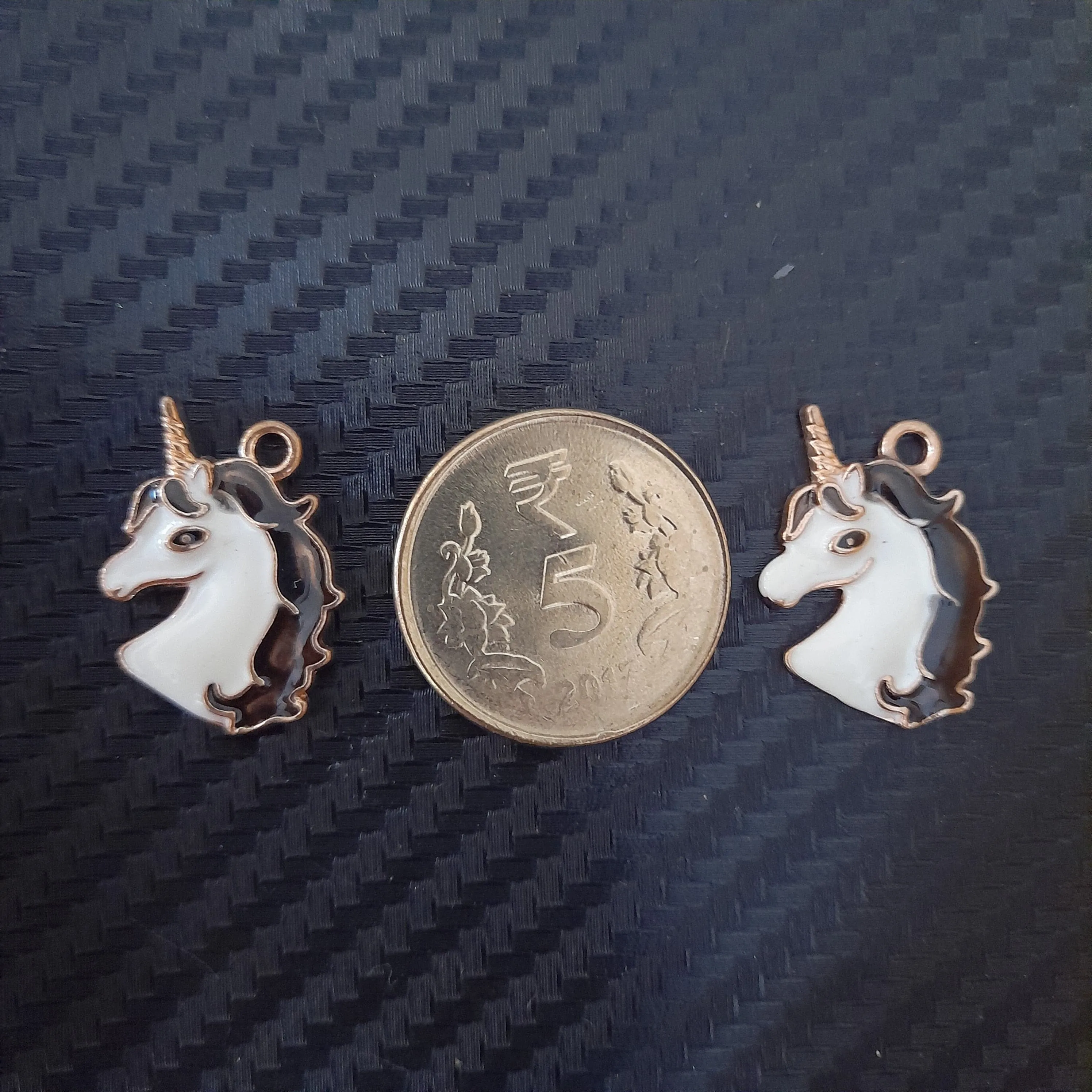 Unicorn Heads Metal Charms - Set Of 2