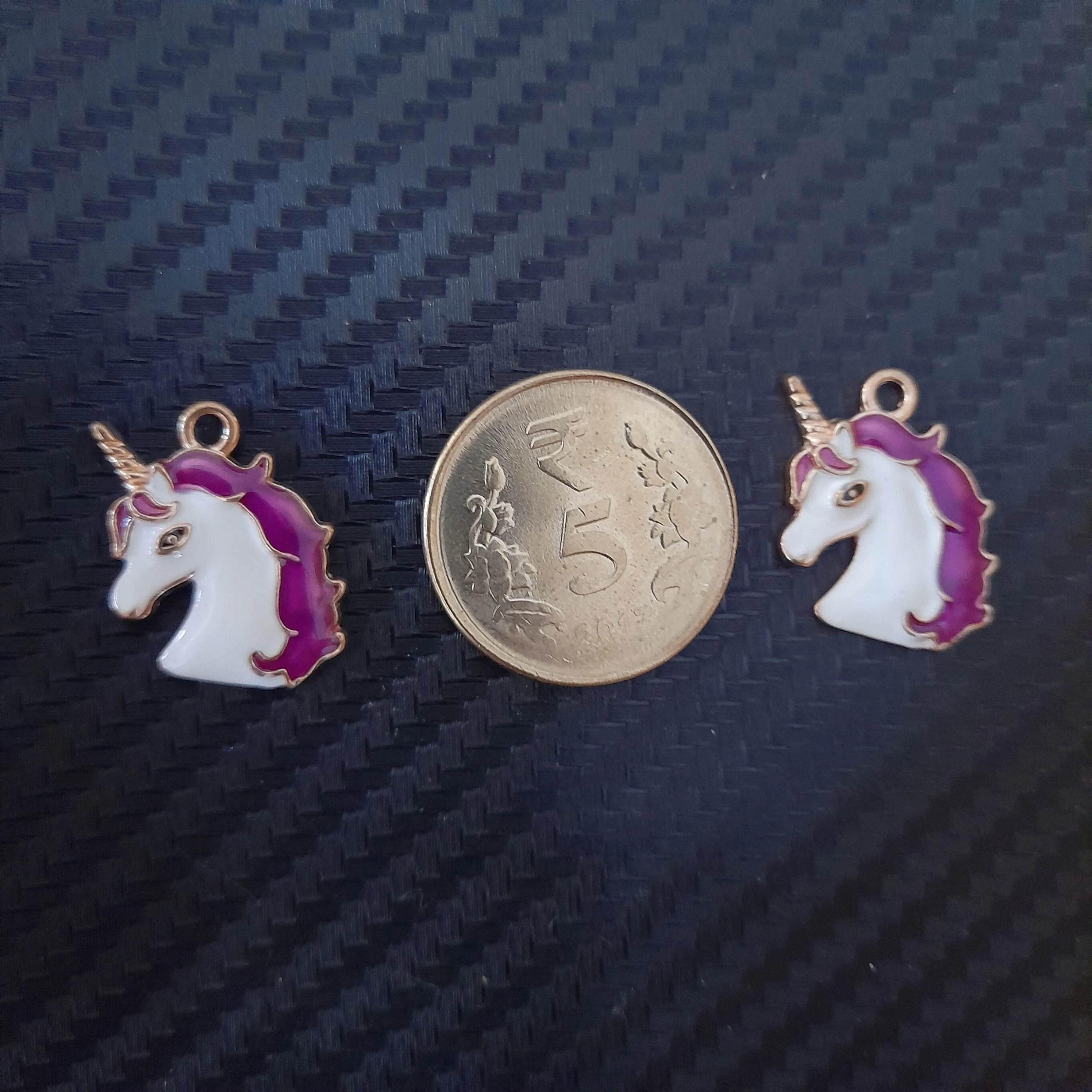 Unicorn Heads Metal Charms - Set Of 2