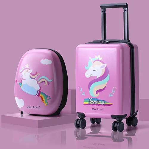 Unicorn Kids Rolling Luggage Set Girls Carry on Suitcase