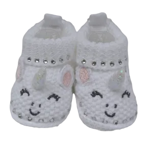 Unicorn Sparkle Baby Booties for Newborn Girl