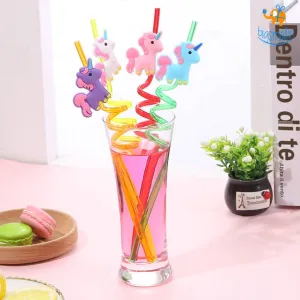 Unicorn Spiral Straw - Set of 4