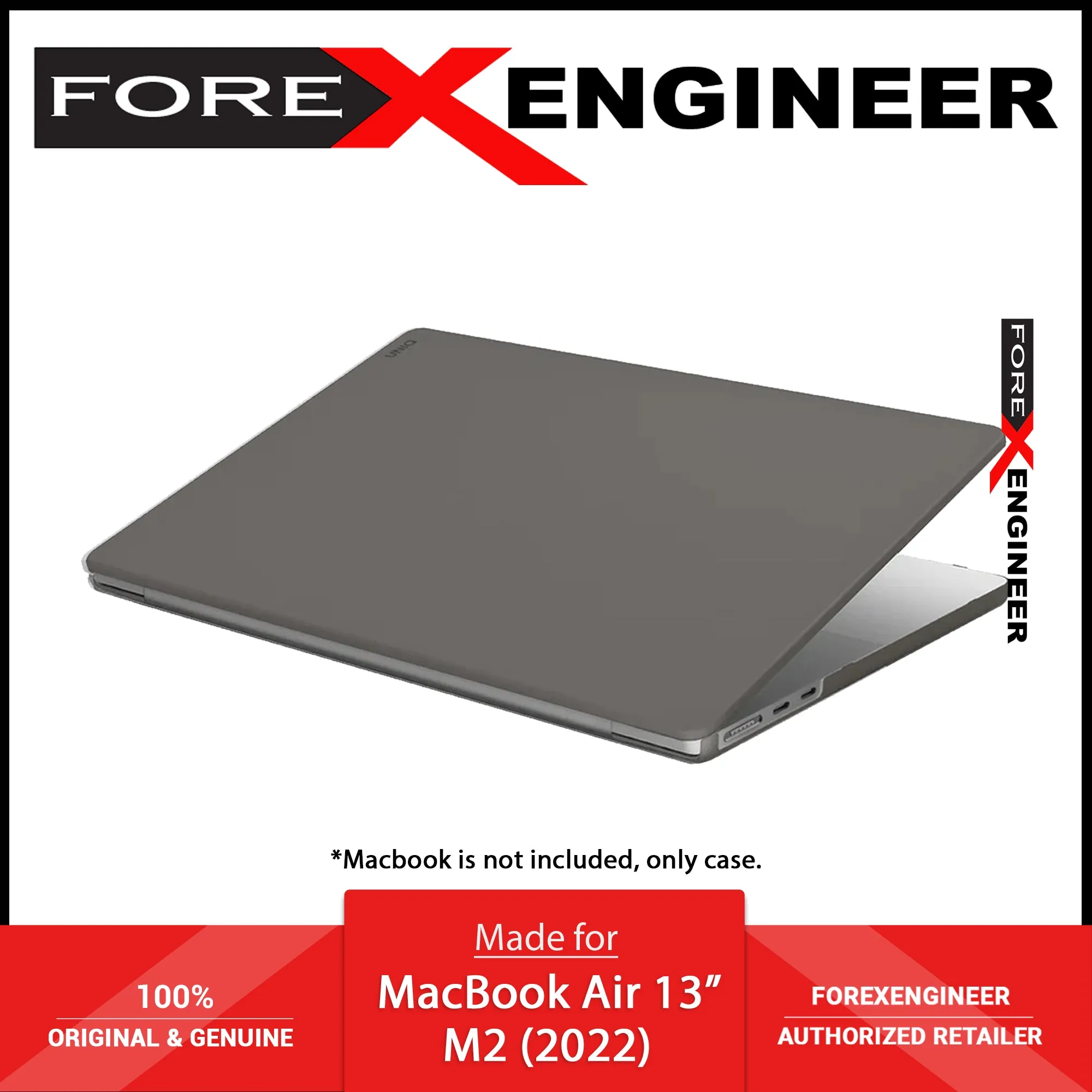 UNIQ Claro Protection Case for Macbook Air 13" M2 / M3 ( 2022 / 2024 ) - Smoke (Matte Grey) ( Barcode: 8886463683231 )