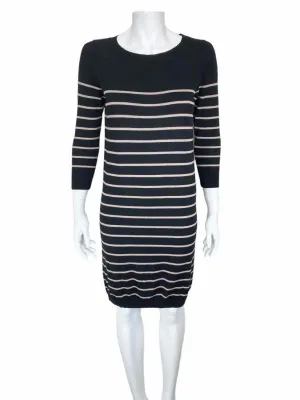 Uniqlo Women's Striped Wool Sweater Dress Black/Sand Size M