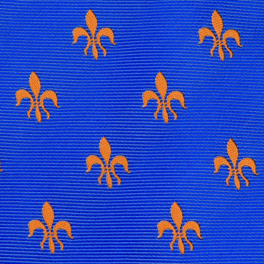 Unique Blue Italian Fleur-De-Lis Designer Tie 8cm Necktie Florentine Accessory