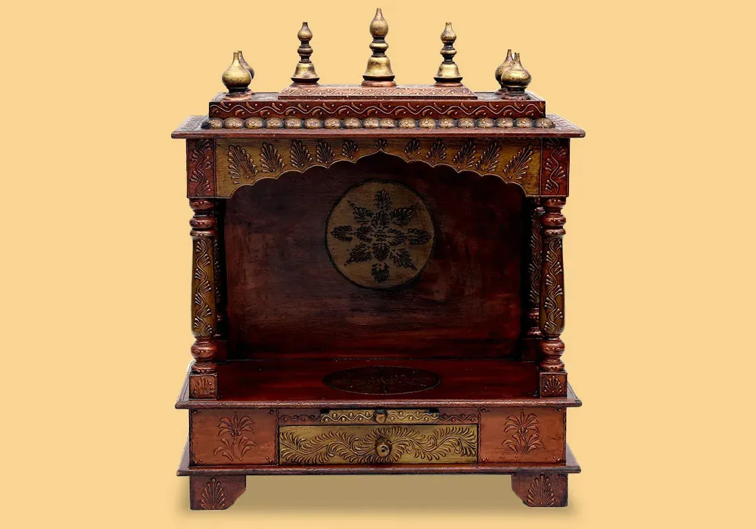 Unique Hand Crafted Teak Wooden Temple